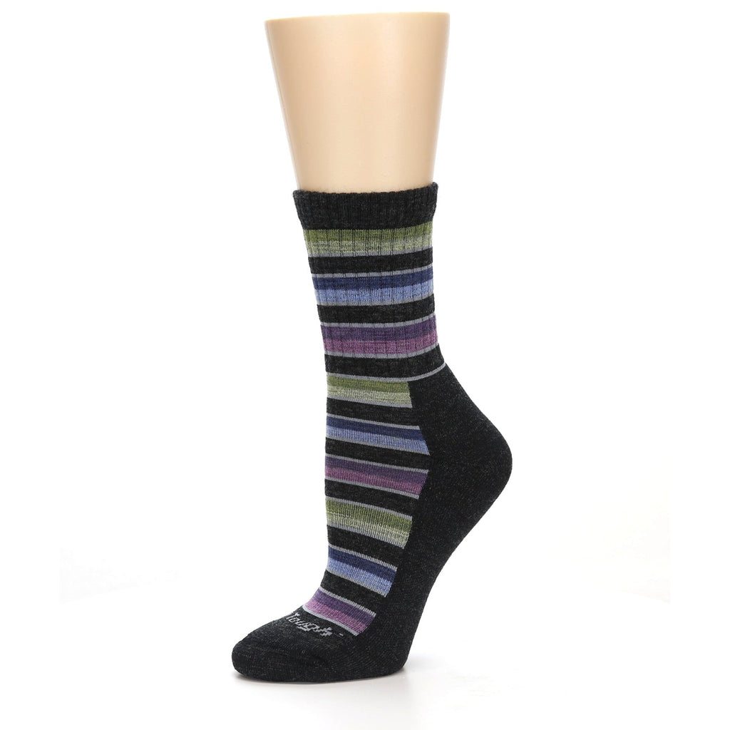 Decade Stripe Charcoal Merino Wool Socks - Women's Lifestyle Socks