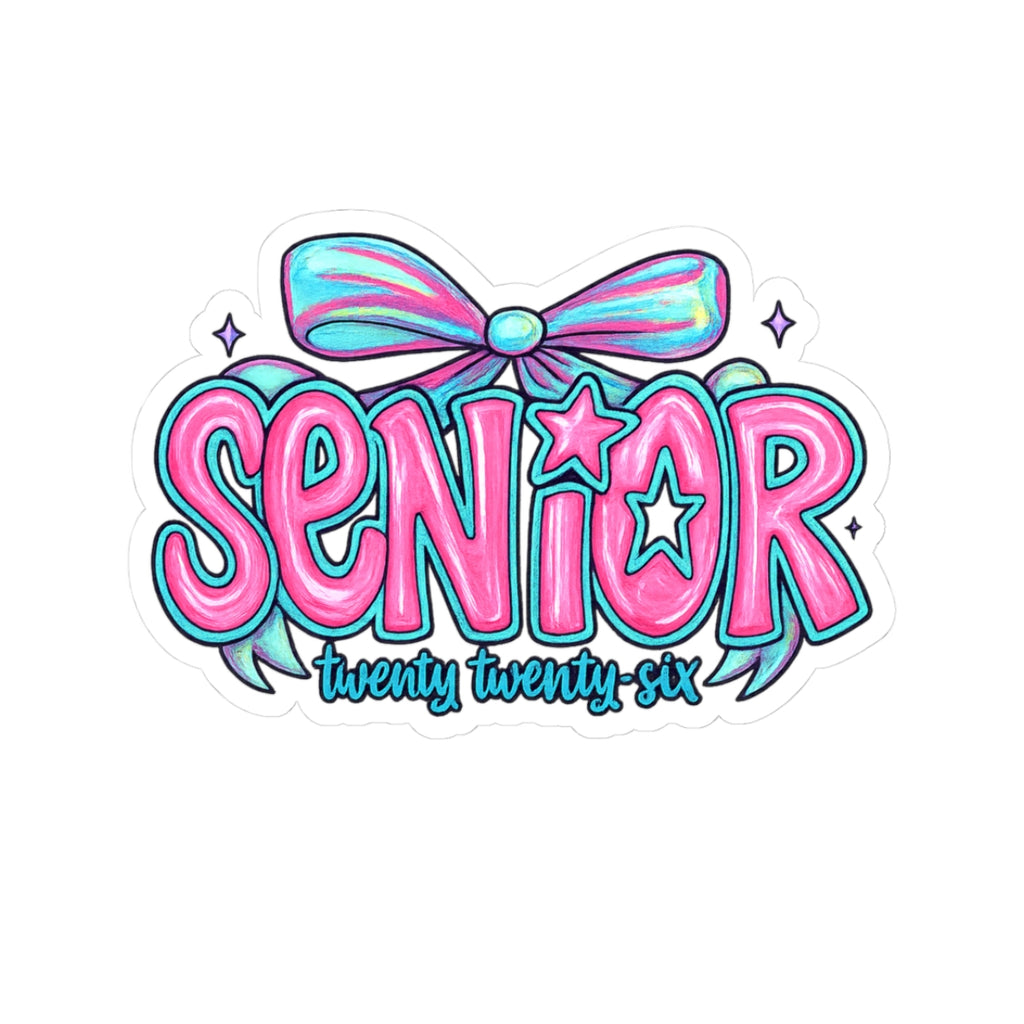 Senior Year Kiss-Cut Stickers, Fun Graduation Stickers, High School Senior Decor, Laptop Stickers, College Bound Celebrations, Class of 2026