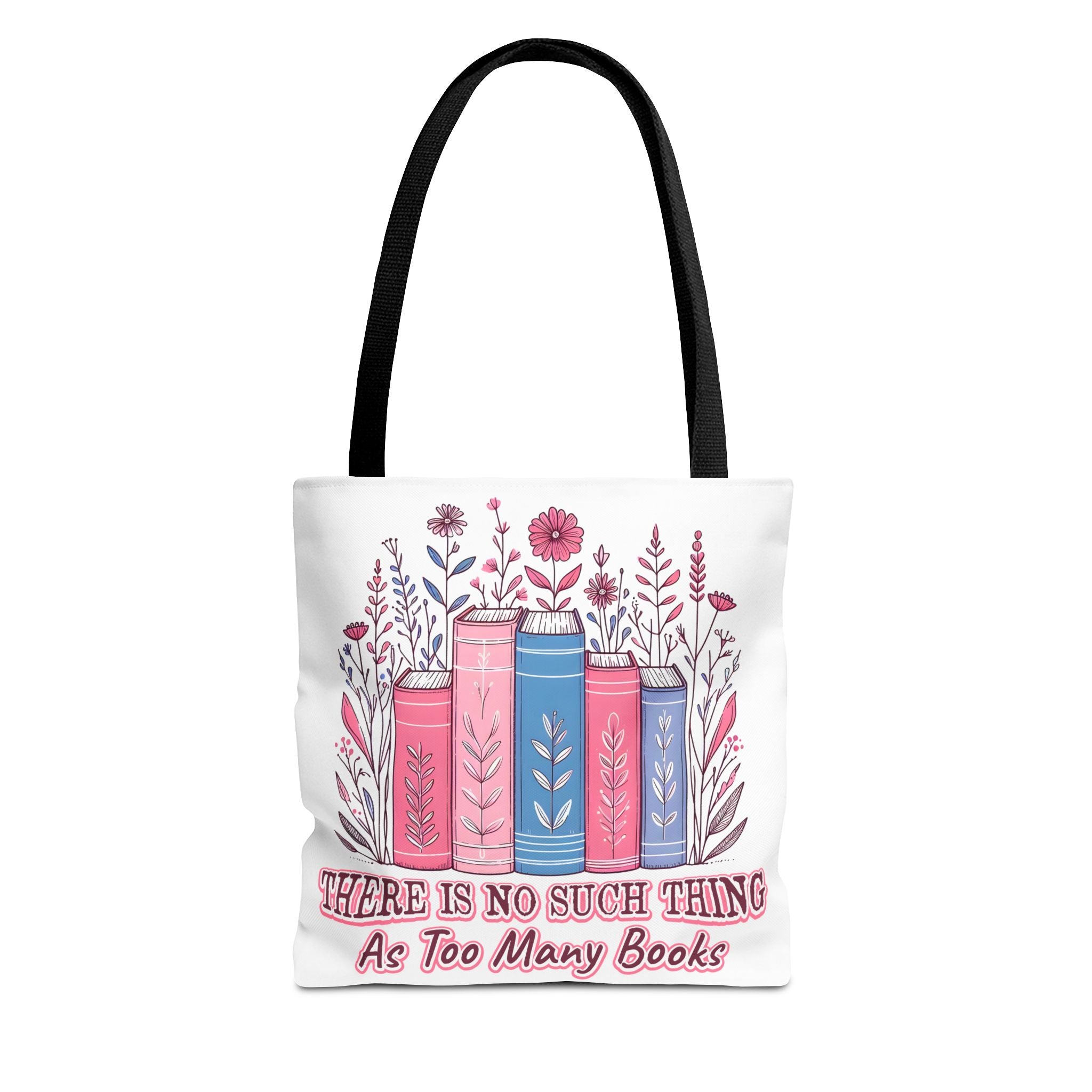 Whimsical Book Lover Tote Bag, Literary Gift, Bookish Accessories, Library Tote, Floral Books Design