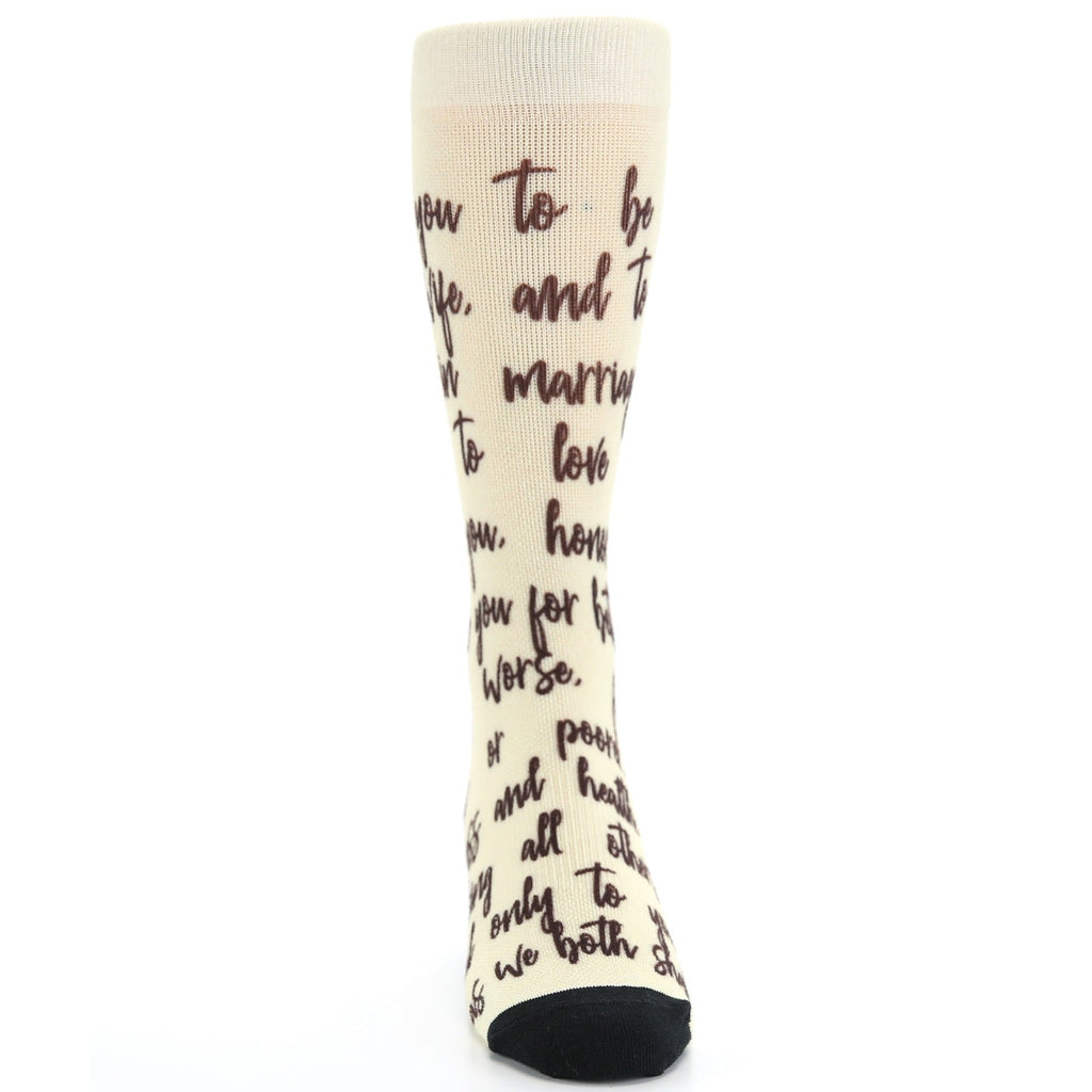 Champagne Sweet Sentiment Custom Note Socks - Script - Men's Custom Socks