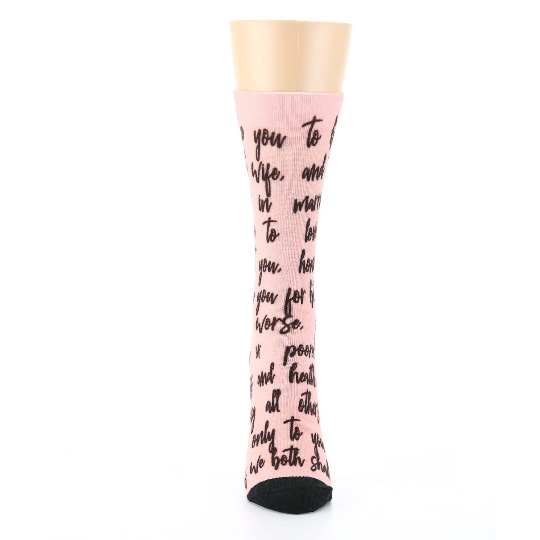 Blossom Pink Sweet Sentiment Custom Note Socks - Women's Custom Socks- Script