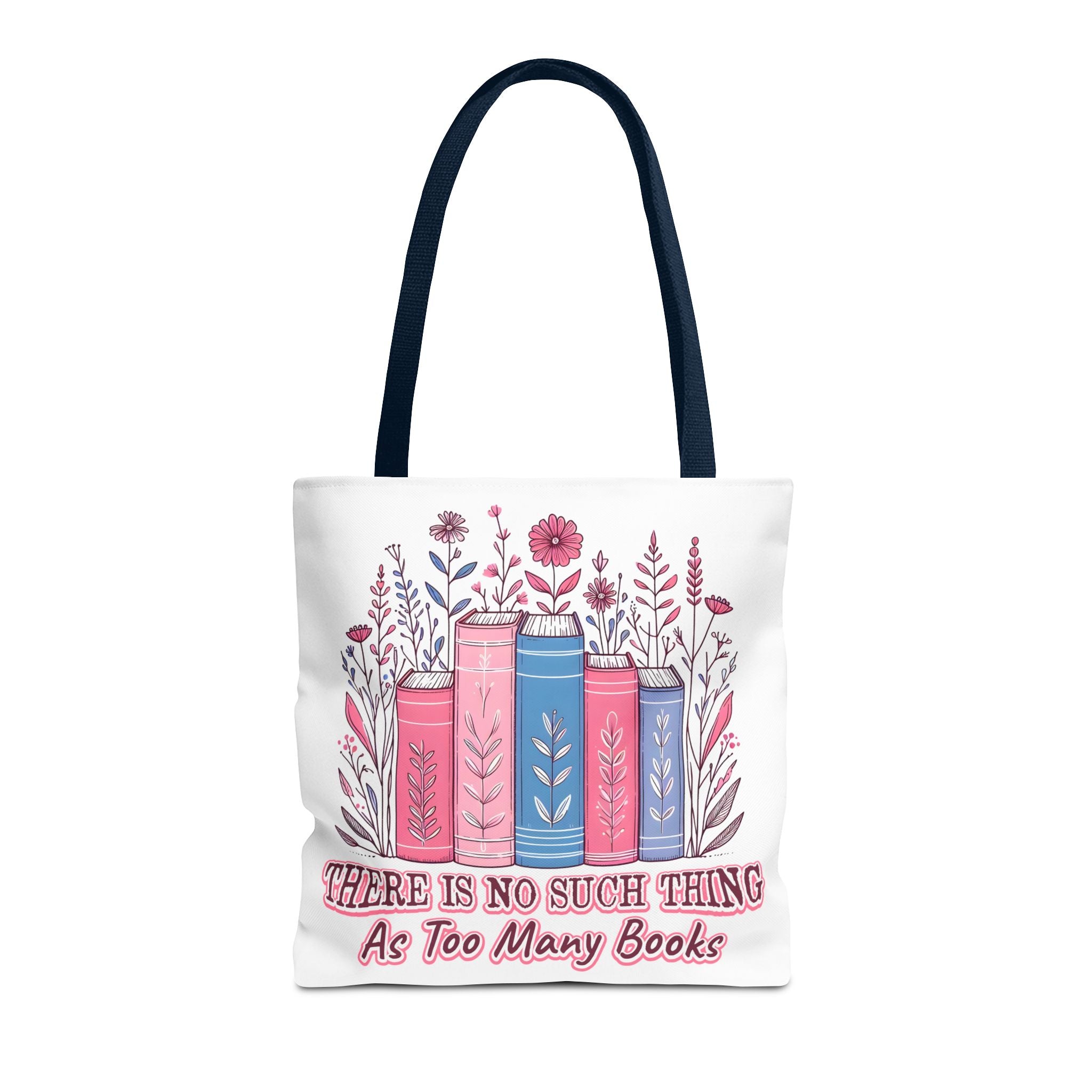 Whimsical Book Lover Tote Bag, Literary Gift, Bookish Accessories, Library Tote, Floral Books Design