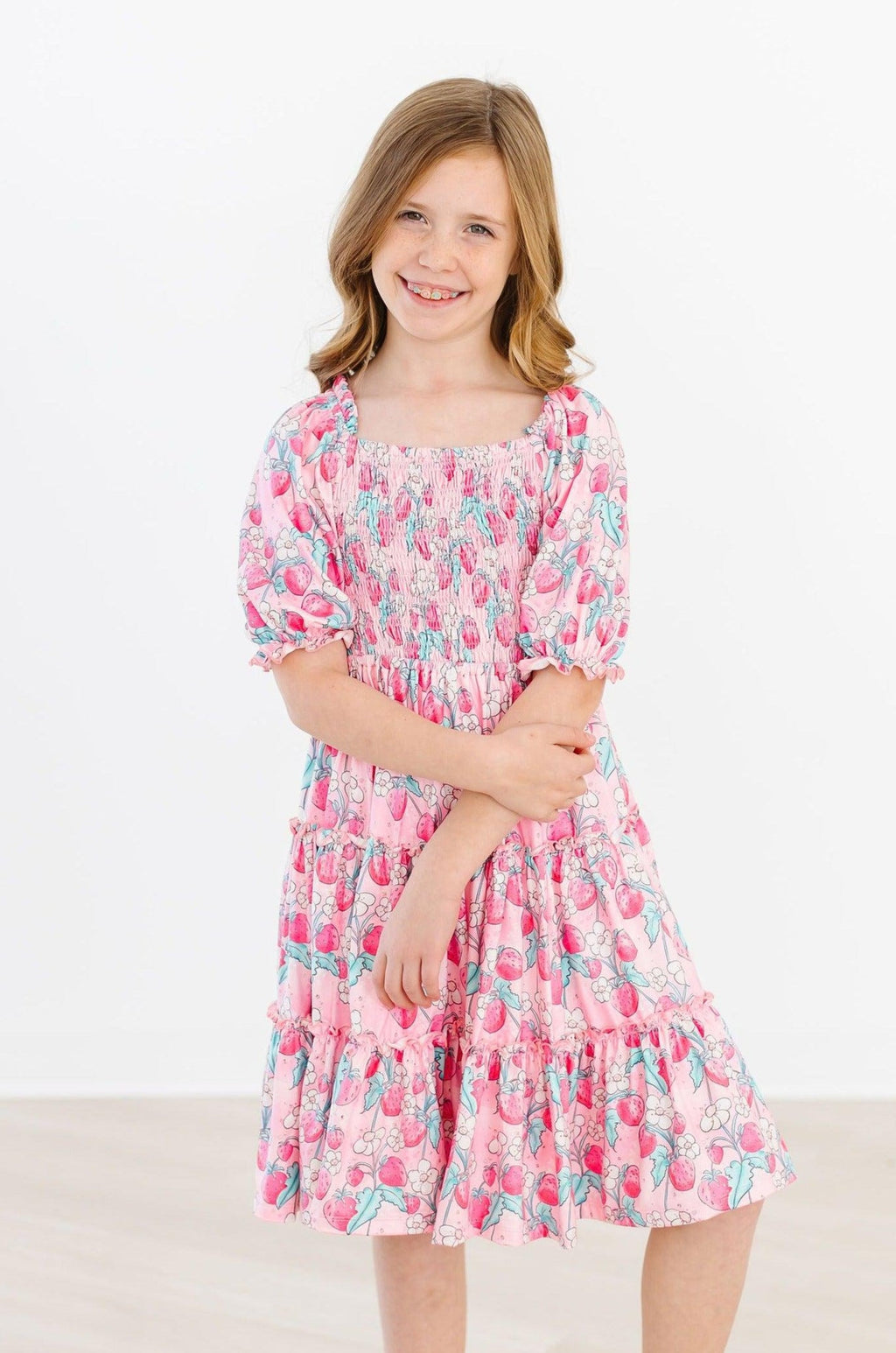 Strawberry Shortcake Smocked Ruffle Dress