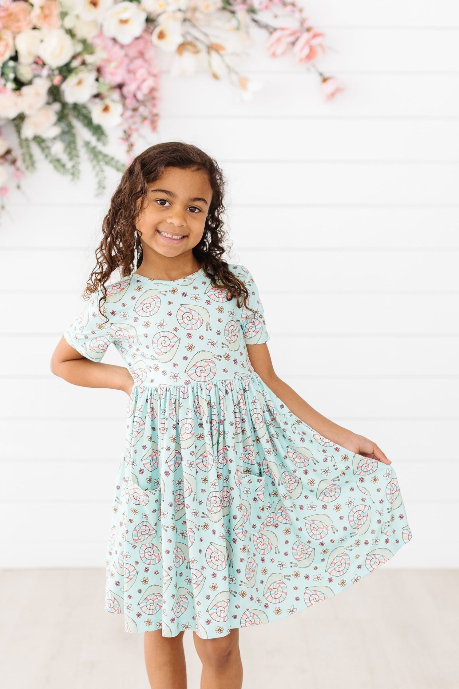 Spring Snails S/S Pocket Twirl Dress