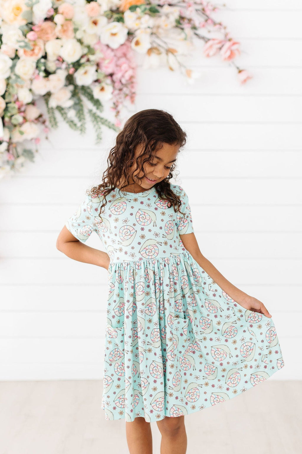 Spring Snails S/S Pocket Twirl Dress