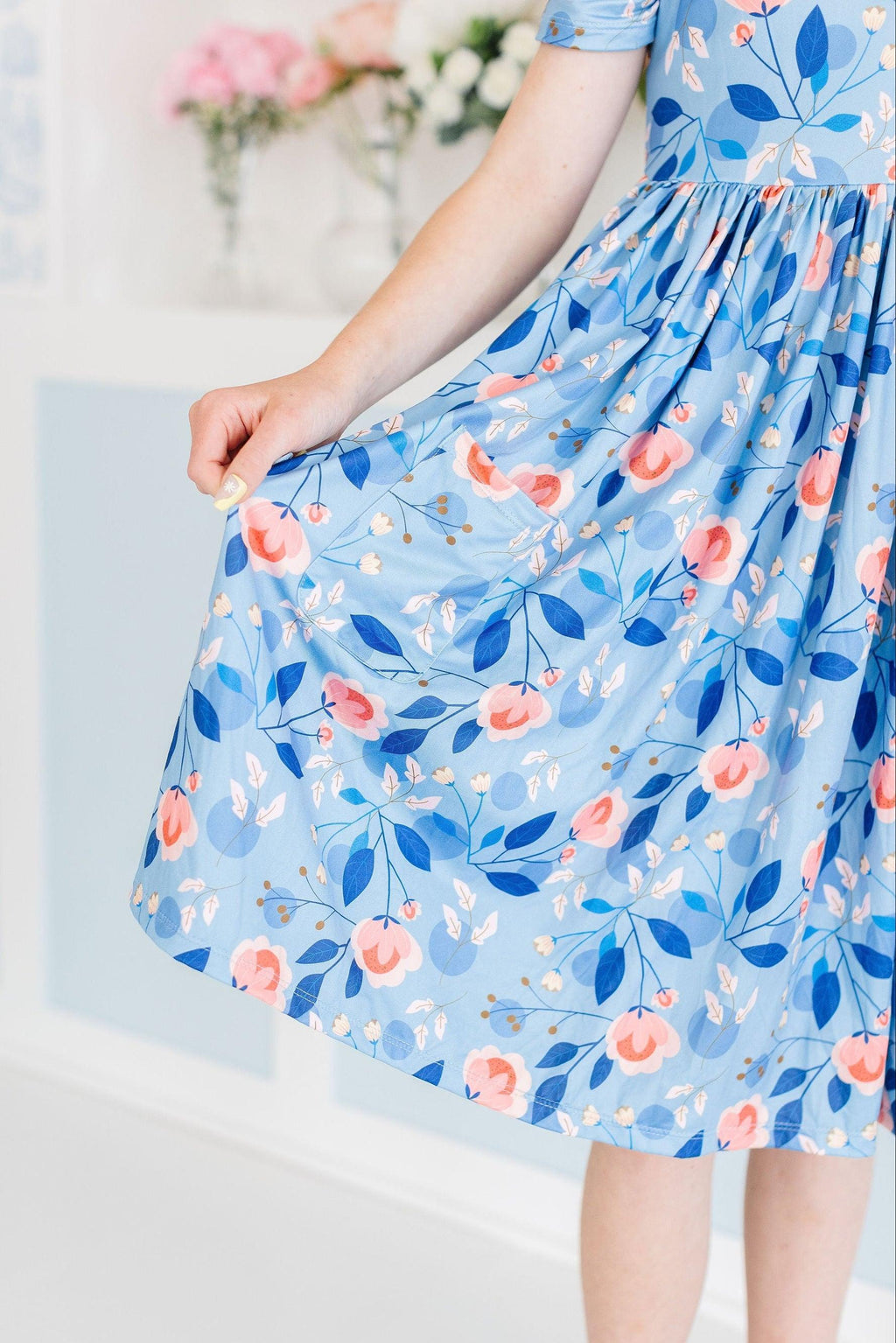 Country Blooms S/S Pocket Twirl Dress