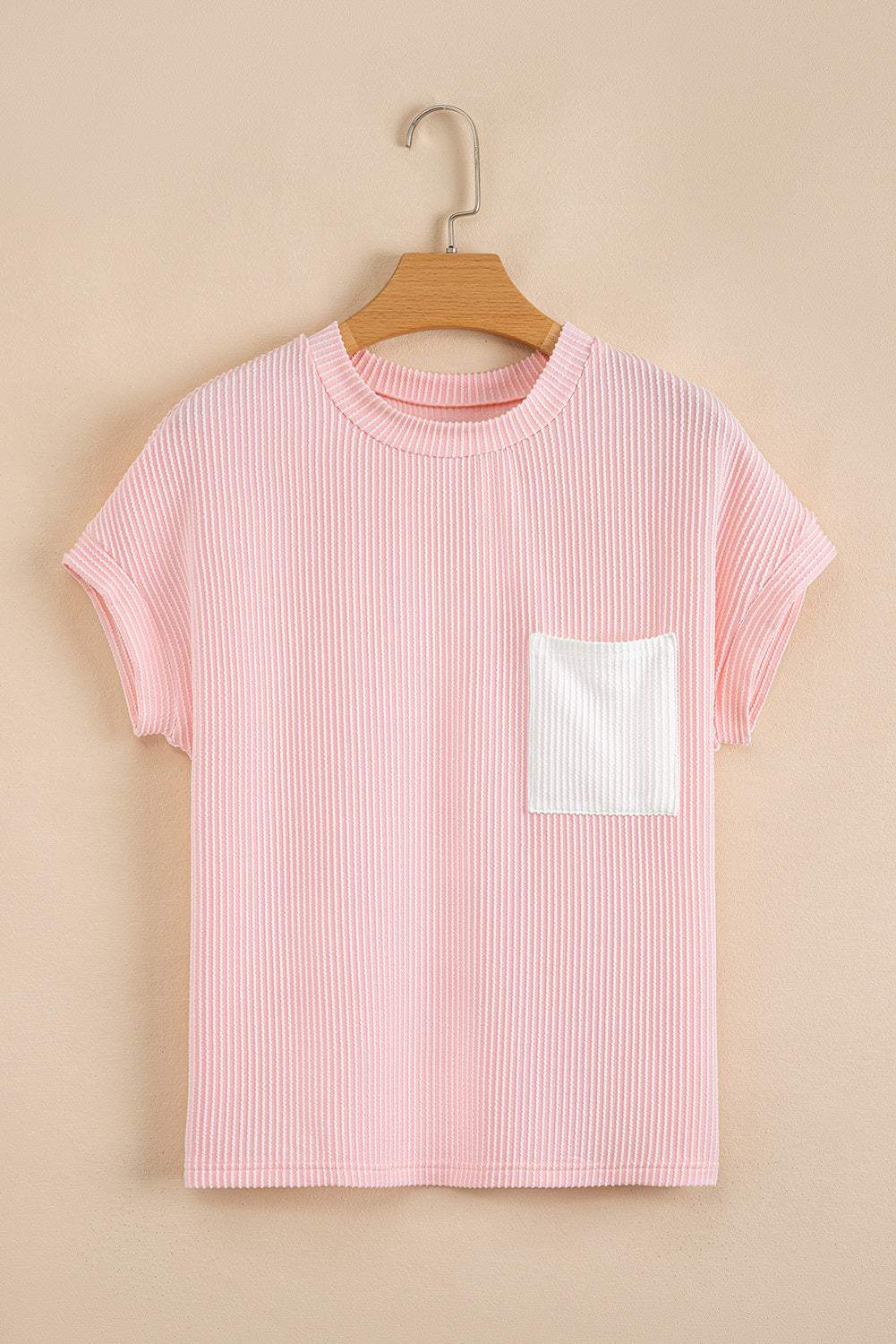 Colorblock Corded Chest Pocket T-Shirt