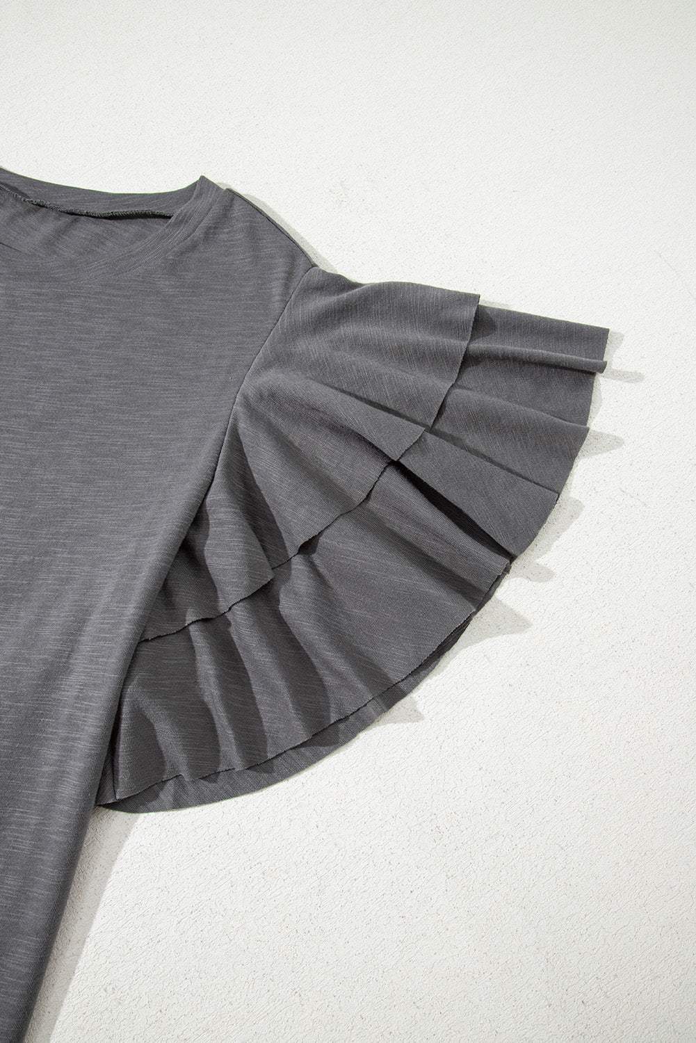 Plus Size Double Ruffle Short Sleeve Top