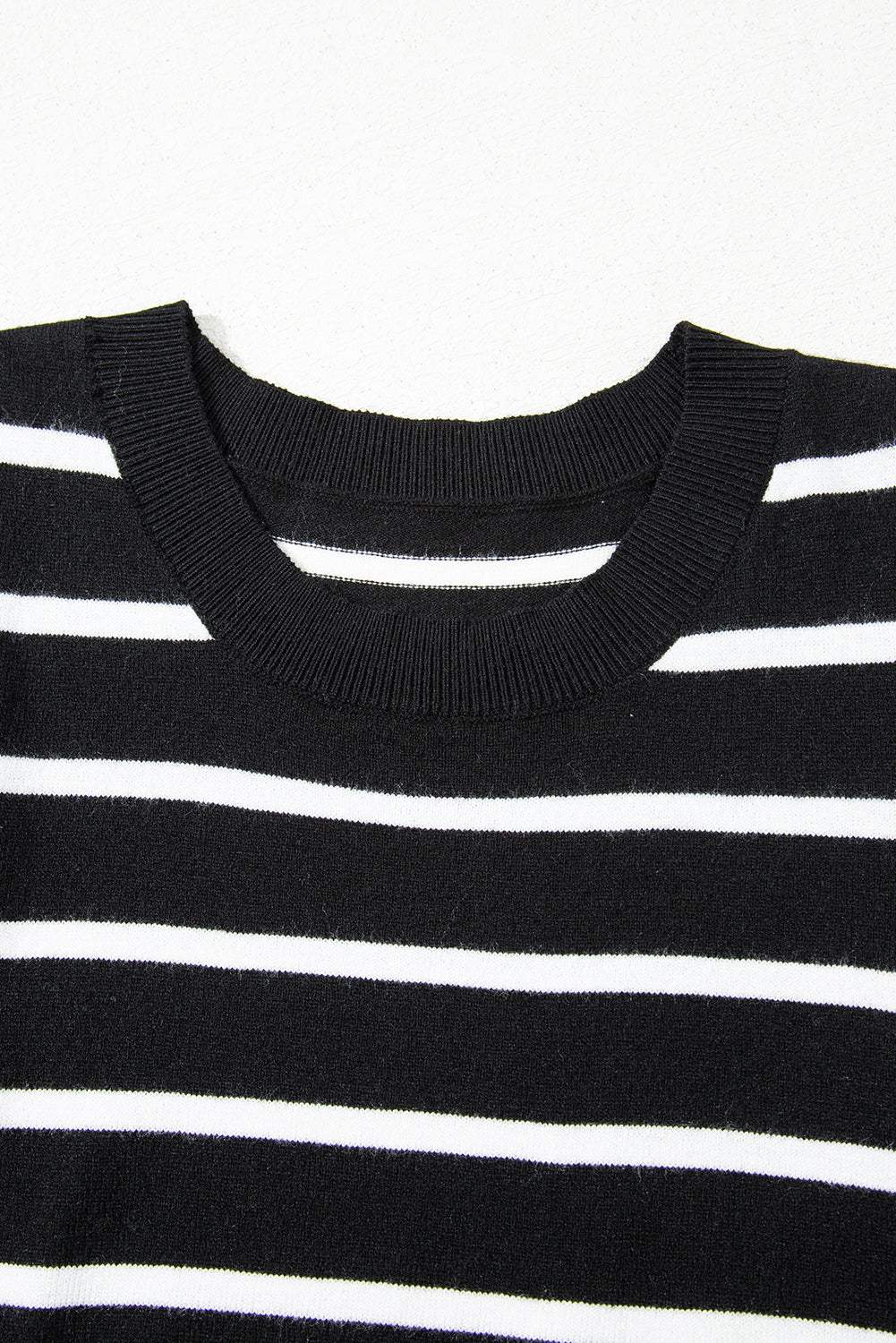 Stripe Ruched Bubble Sleeve Top