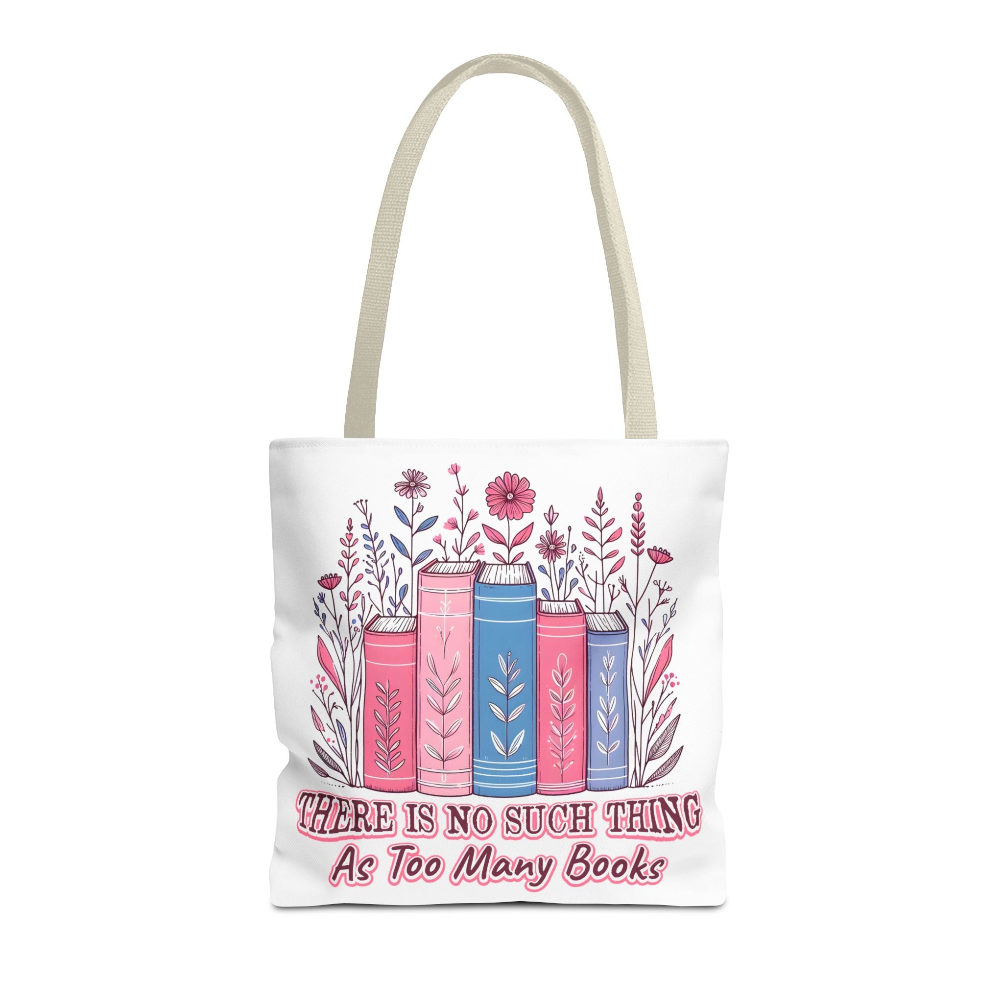Whimsical Book Lover Tote Bag, Literary Gift, Bookish Accessories, Library Tote, Floral Books Design