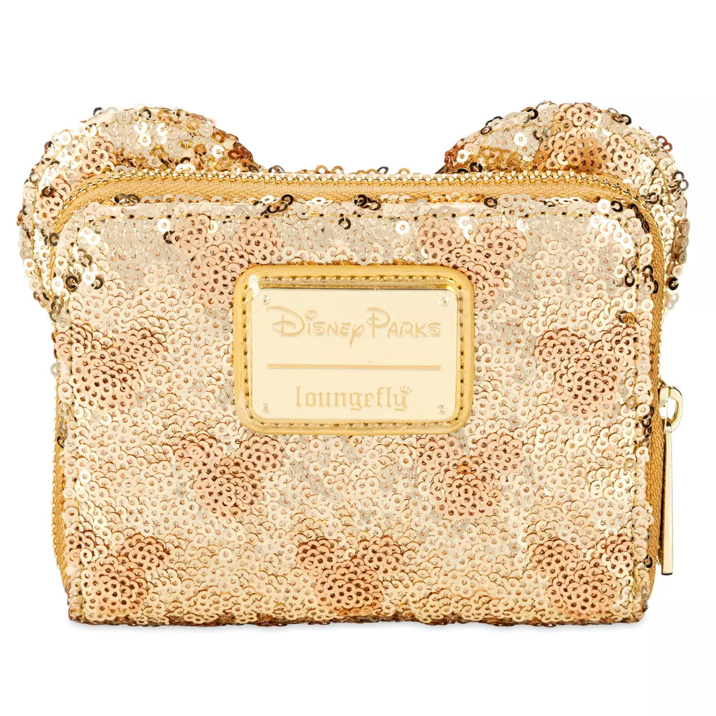 Disney Minnie Mouse Gold Sequin Loungefly Wallet