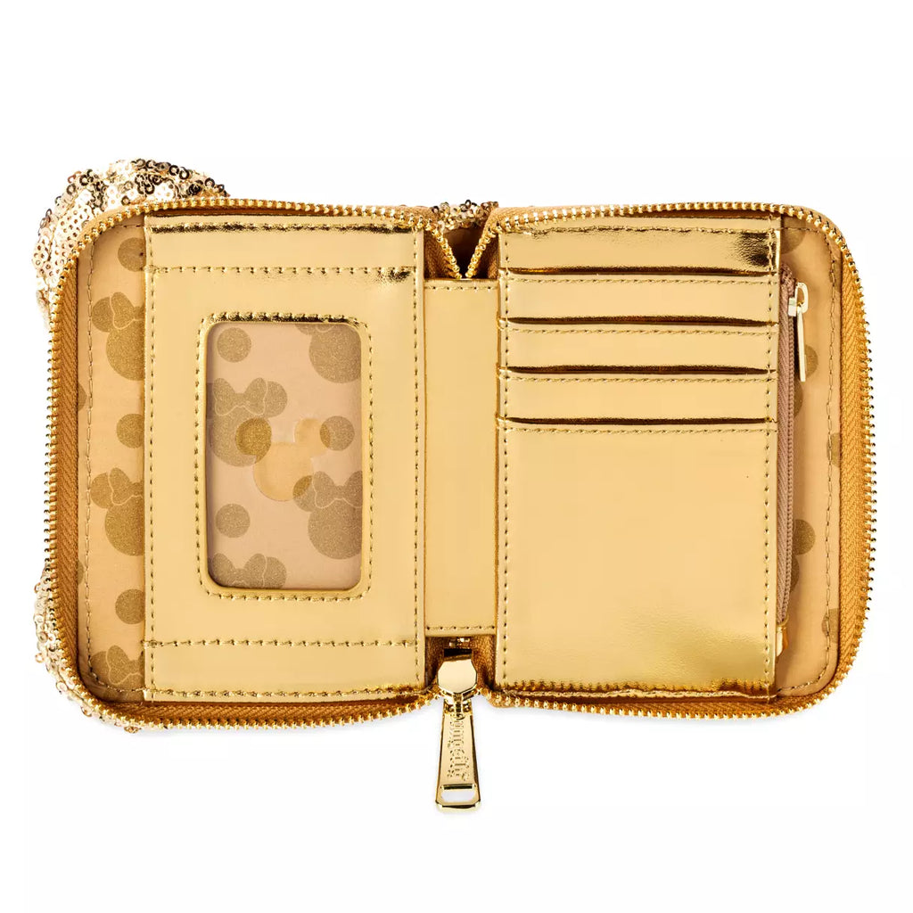 Disney Minnie Mouse Gold Sequin Loungefly Wallet