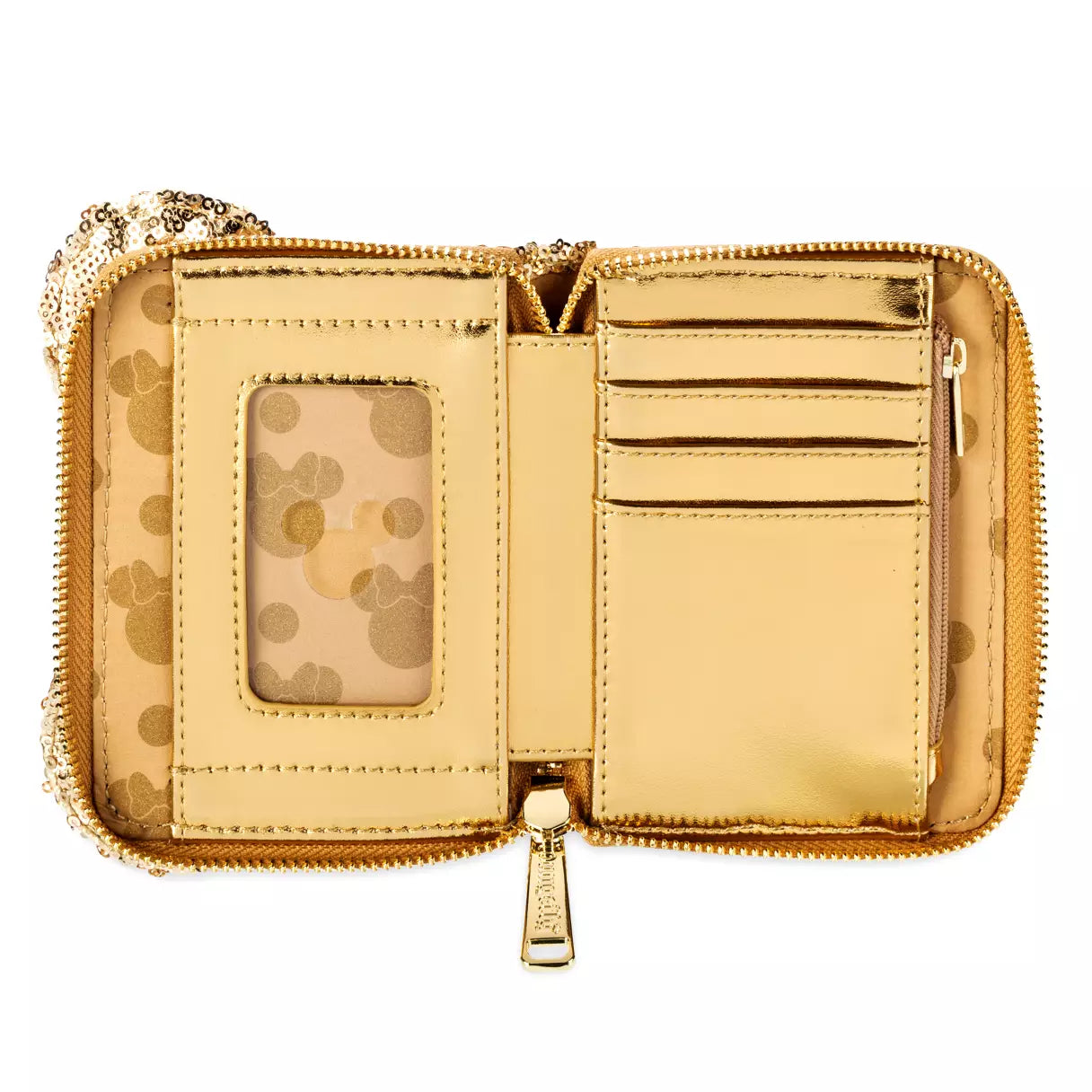 Disney Minnie Mouse Gold Sequin Loungefly Wallet