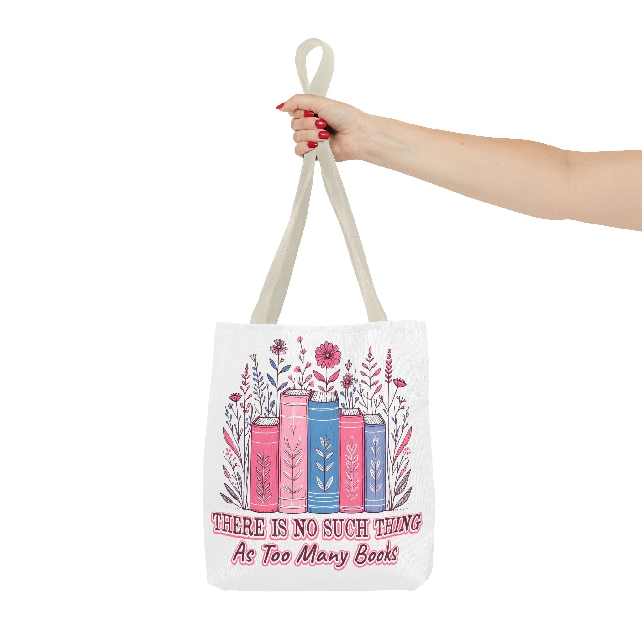 Whimsical Book Lover Tote Bag, Literary Gift, Bookish Accessories, Library Tote, Floral Books Design