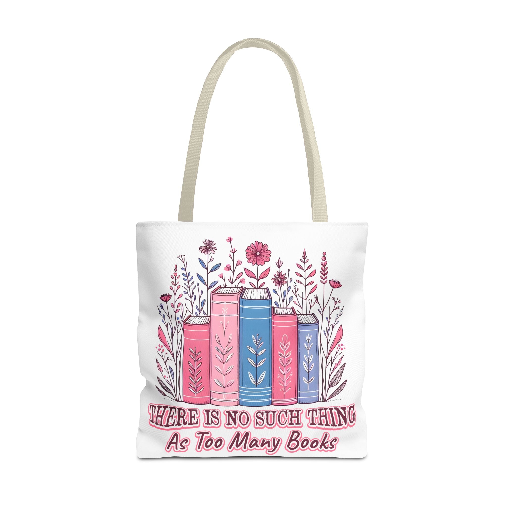 Whimsical Book Lover Tote Bag, Literary Gift, Bookish Accessories, Library Tote, Floral Books Design