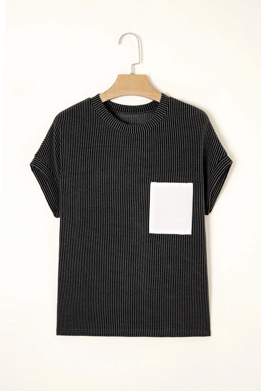 Colorblock Corded Chest Pocket T-Shirt