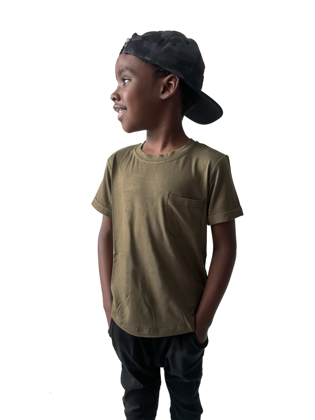 BAMBOO POCKET TEE - PINE