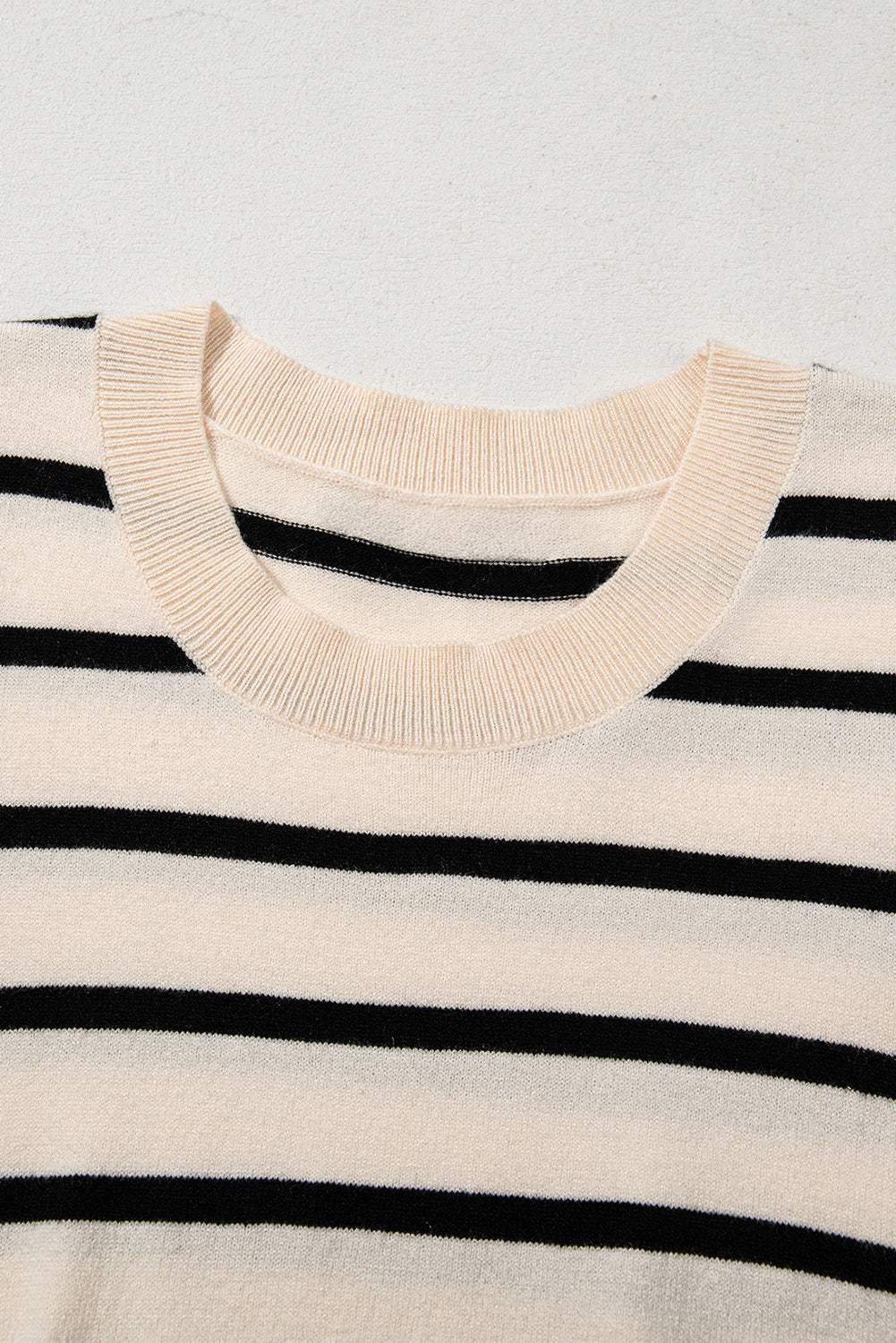 Stripe Ruched Bubble Sleeve Top