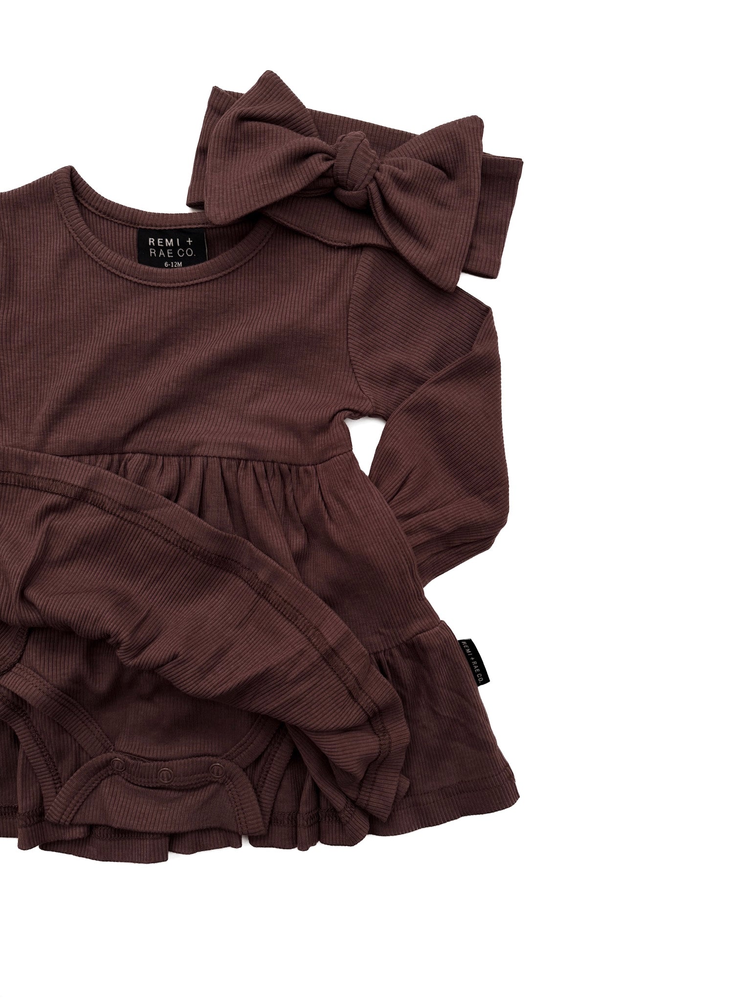 BAMBOO RIBBED DRESS - COCOA