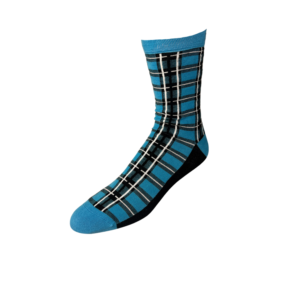 Blue Plaid Bamboo Sock