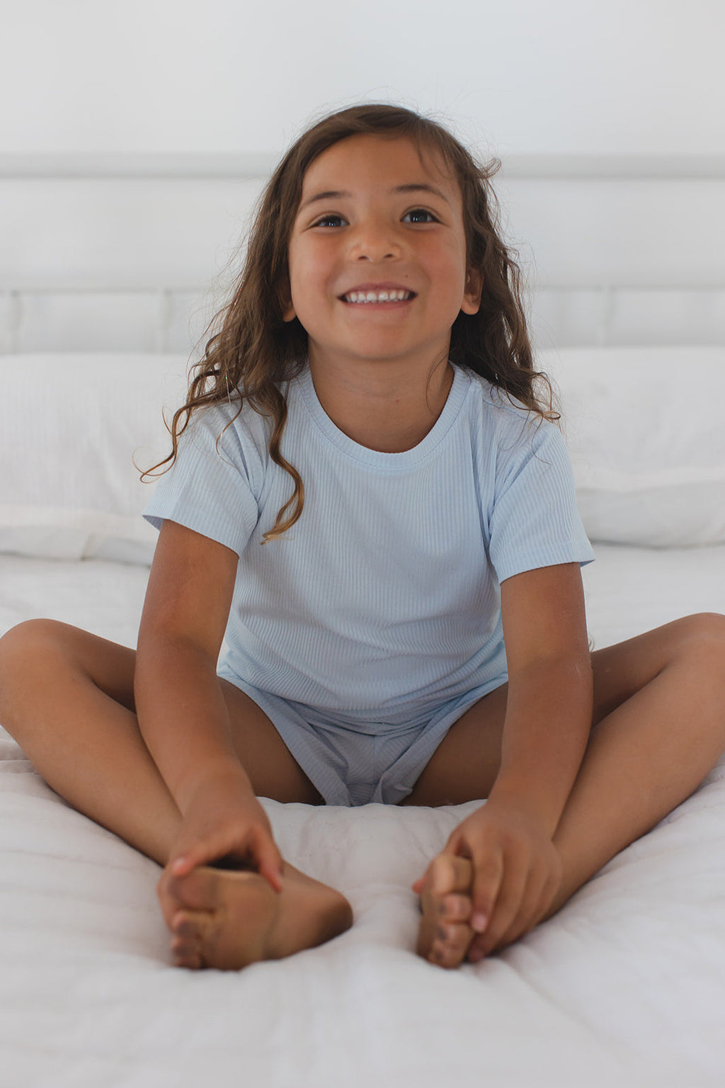 Blue Macaron (ribbed) - Pocket Short Set