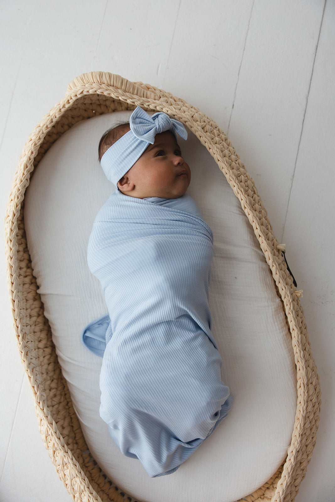 Blue Macaron (ribbed) - Lightweight Blanket