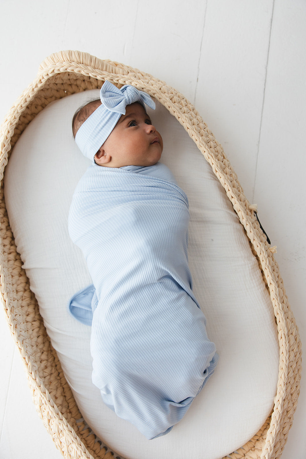 Blue Macaron (ribbed) - Lightweight Blanket