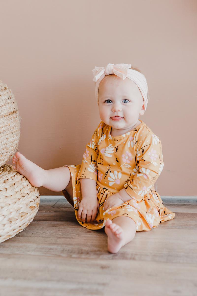 Dandelions in Fall 3/4 Sleeve Twirl Bodysuit