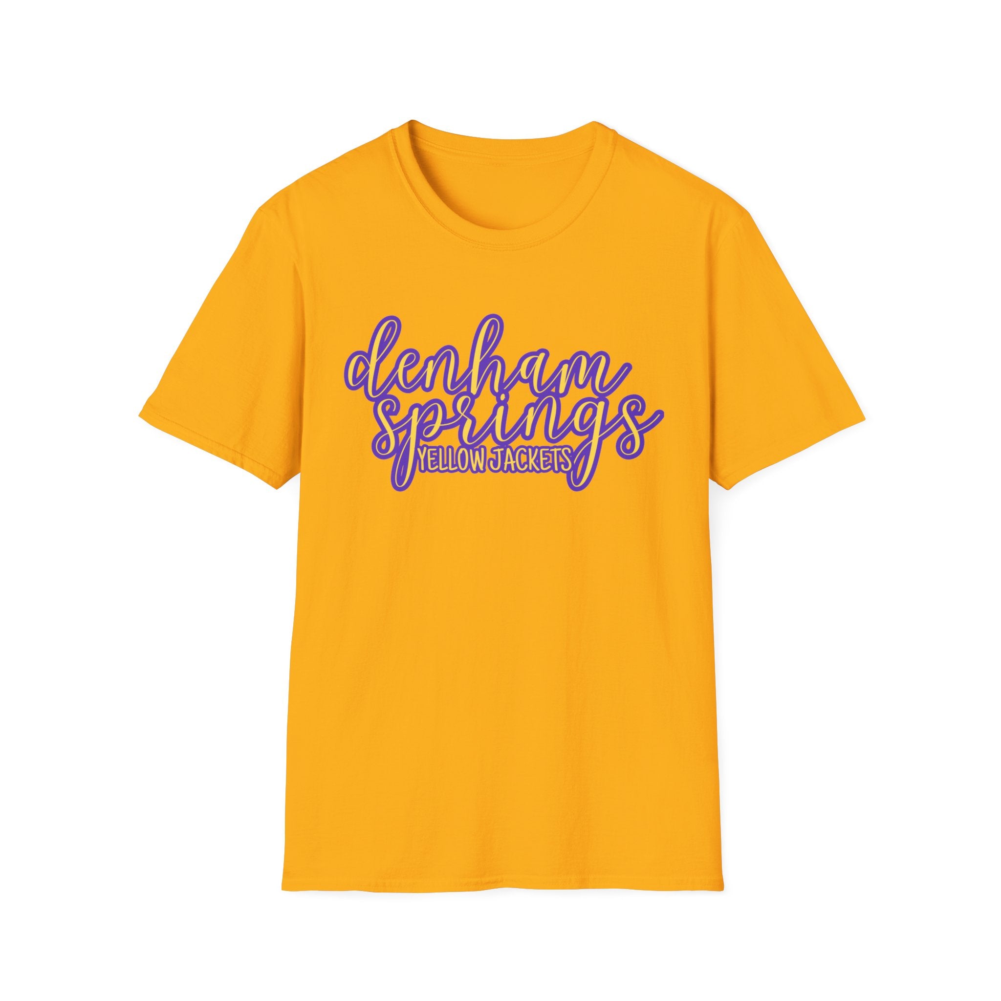 Denham Springs Yellow Jackets Baseball Unisex Softstyle T-Shirt, Sports Team Tee, School Spirit Shirt, Baseball Fan Gift, Athletic Apparel