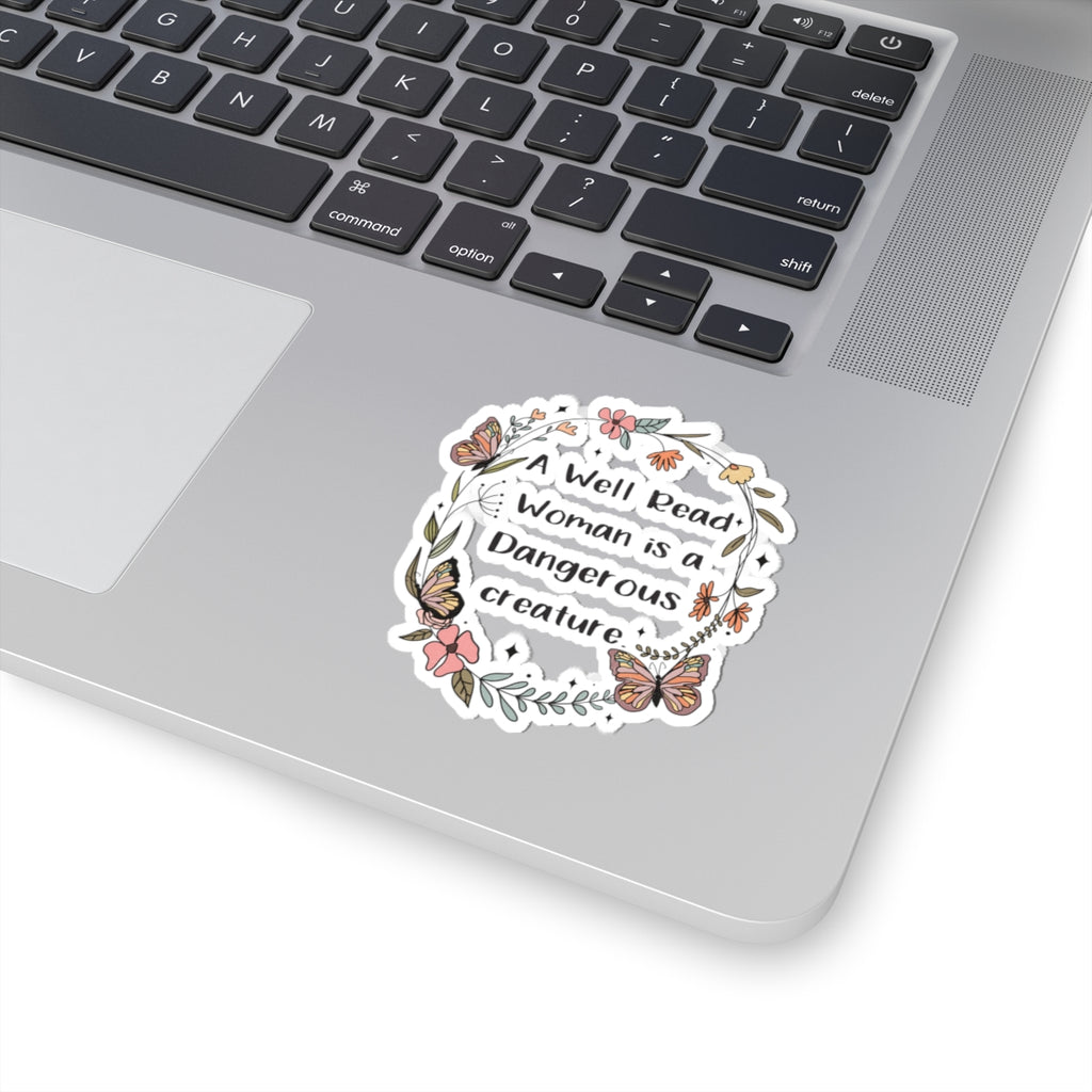 Empowering Literary Stickers | A Well Read Woman is a Dangerous Creature, Book Lover Gift, Journal Decor, Laptop Stickers