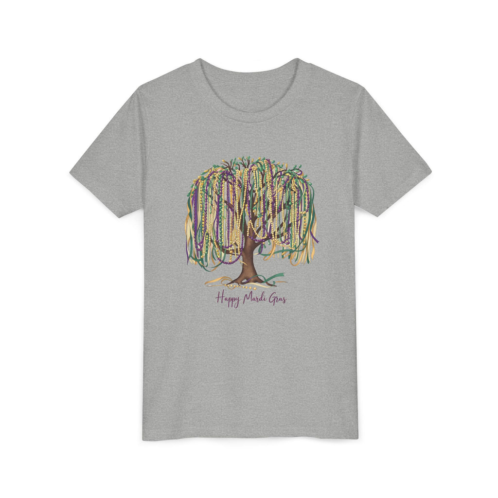 Happy Mardi Gras Youth Short Sleeve Tee, Colorful Festival Shirt for Kids, Celebration T-Shirt, Perfect for Parades, Kids Party Wear