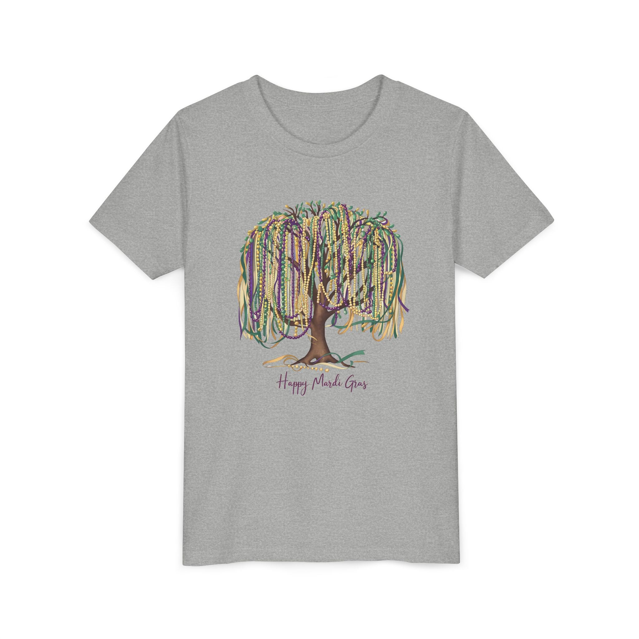 Happy Mardi Gras Youth Short Sleeve Tee, Colorful Festival Shirt for Kids, Celebration T-Shirt, Perfect for Parades, Kids Party Wear
