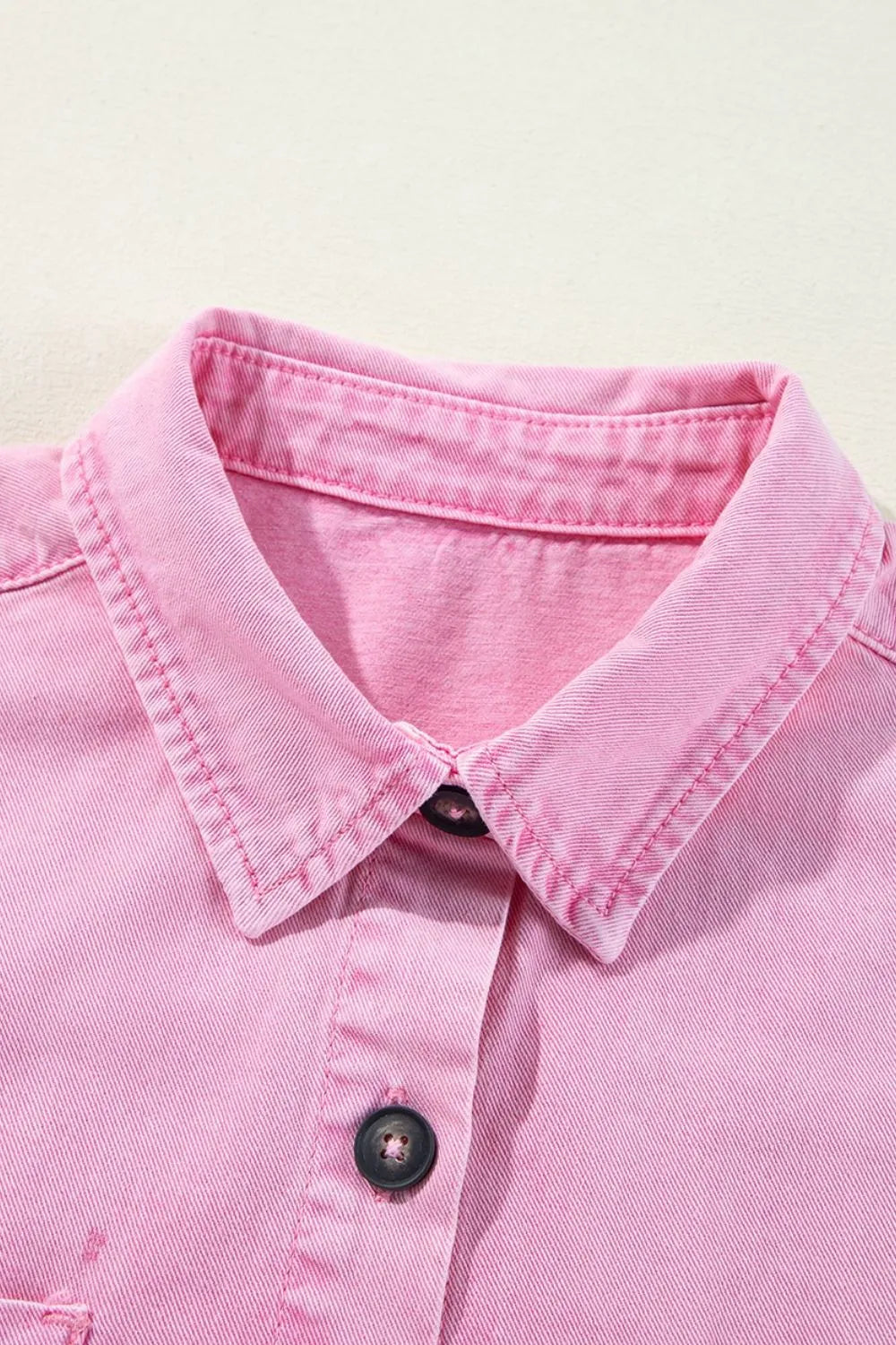 Button Down Short Sleeve Denim Dress