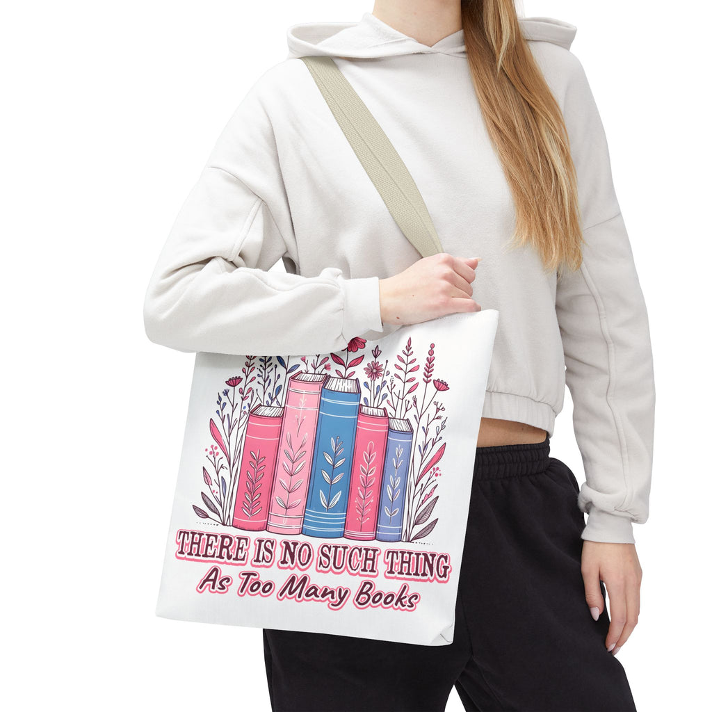 Whimsical Book Lover Tote Bag, Literary Gift, Bookish Accessories, Library Tote, Floral Books Design
