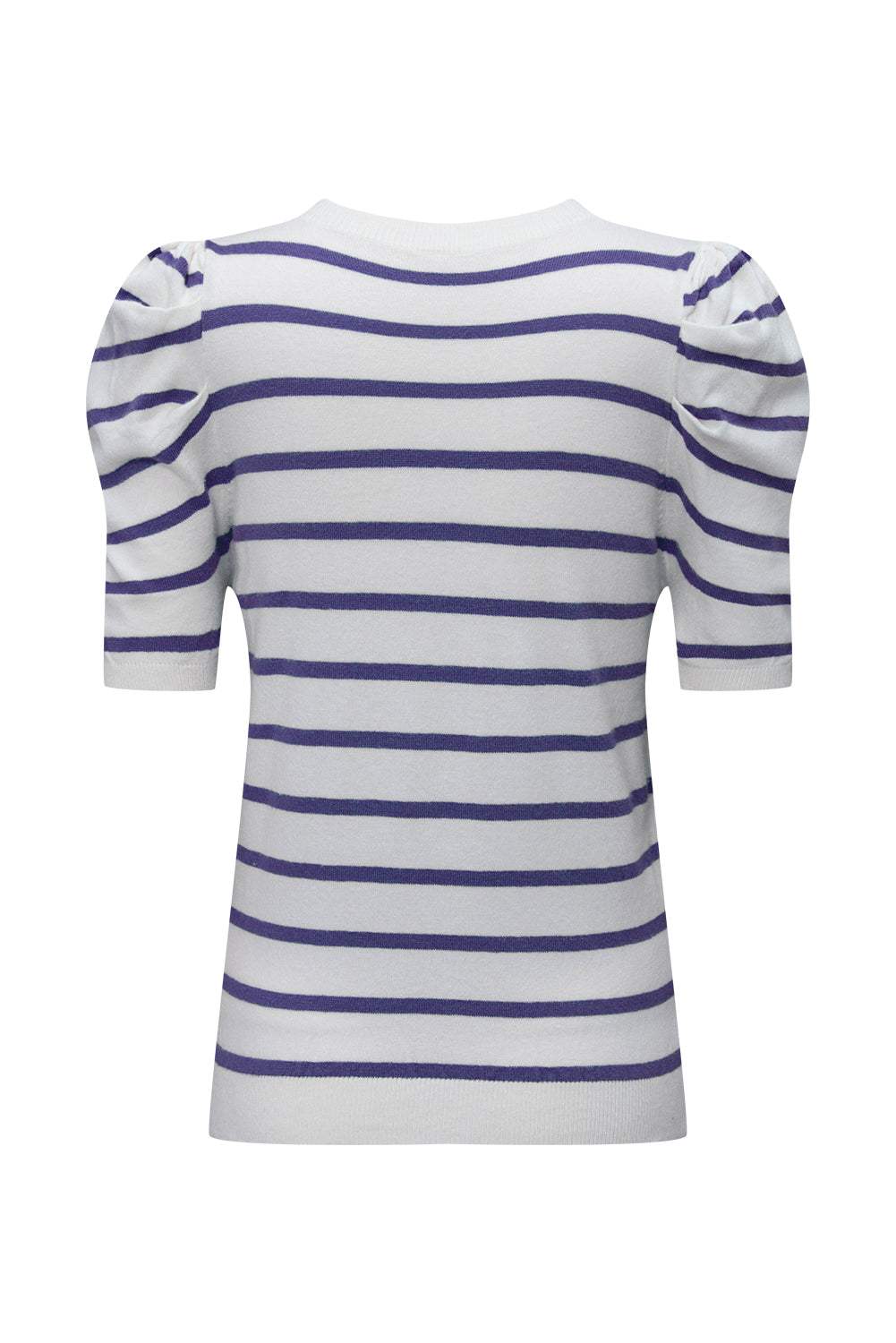 Stripe Ruched Bubble Sleeve Top