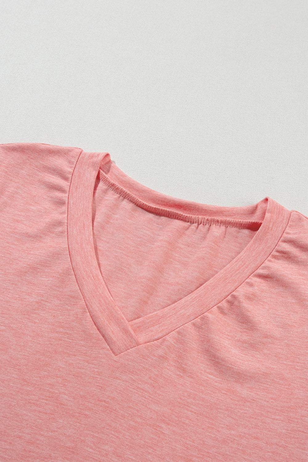 Heathered Petal Sleeve V-Neck T-Shirt