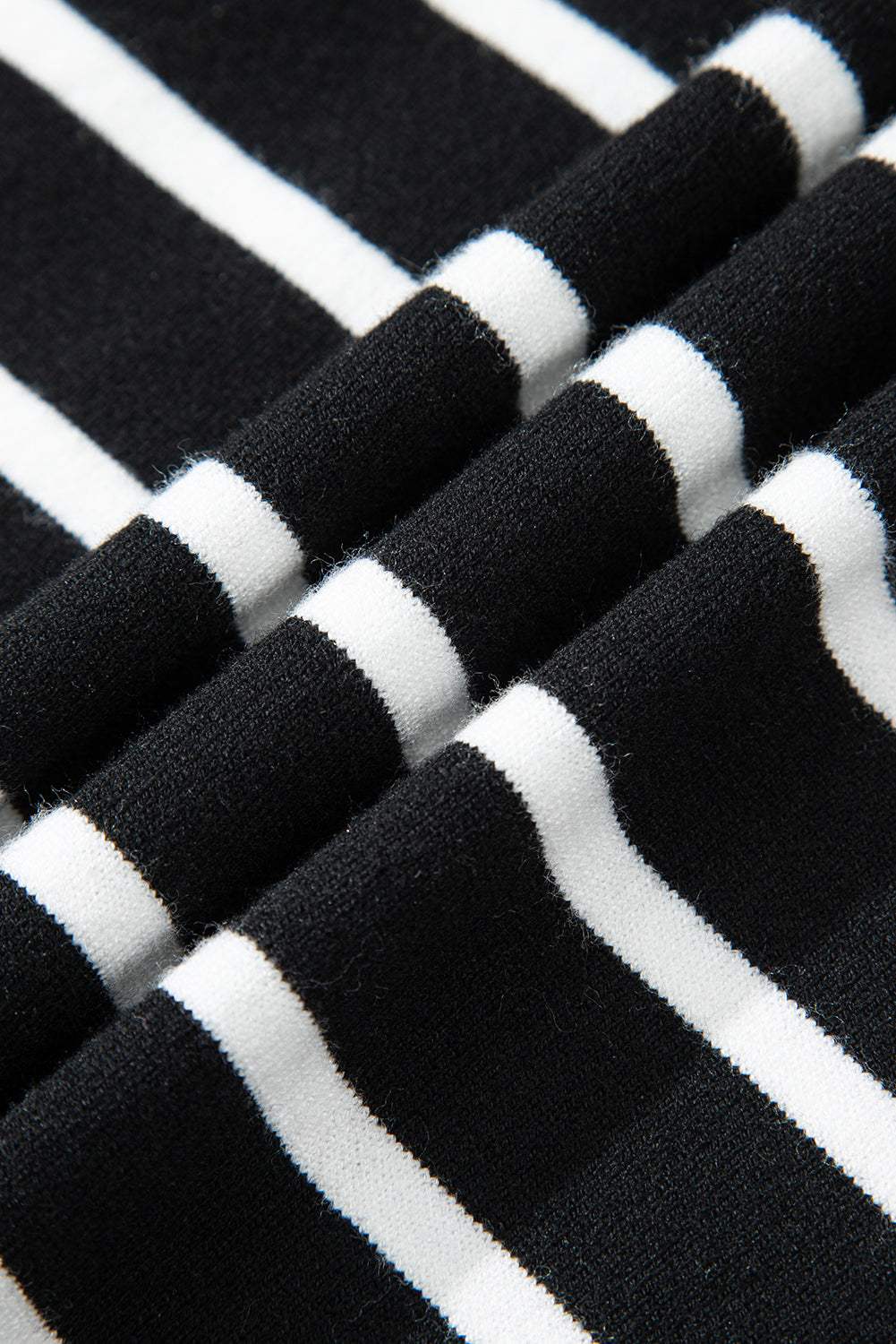 Stripe Ruched Bubble Sleeve Top
