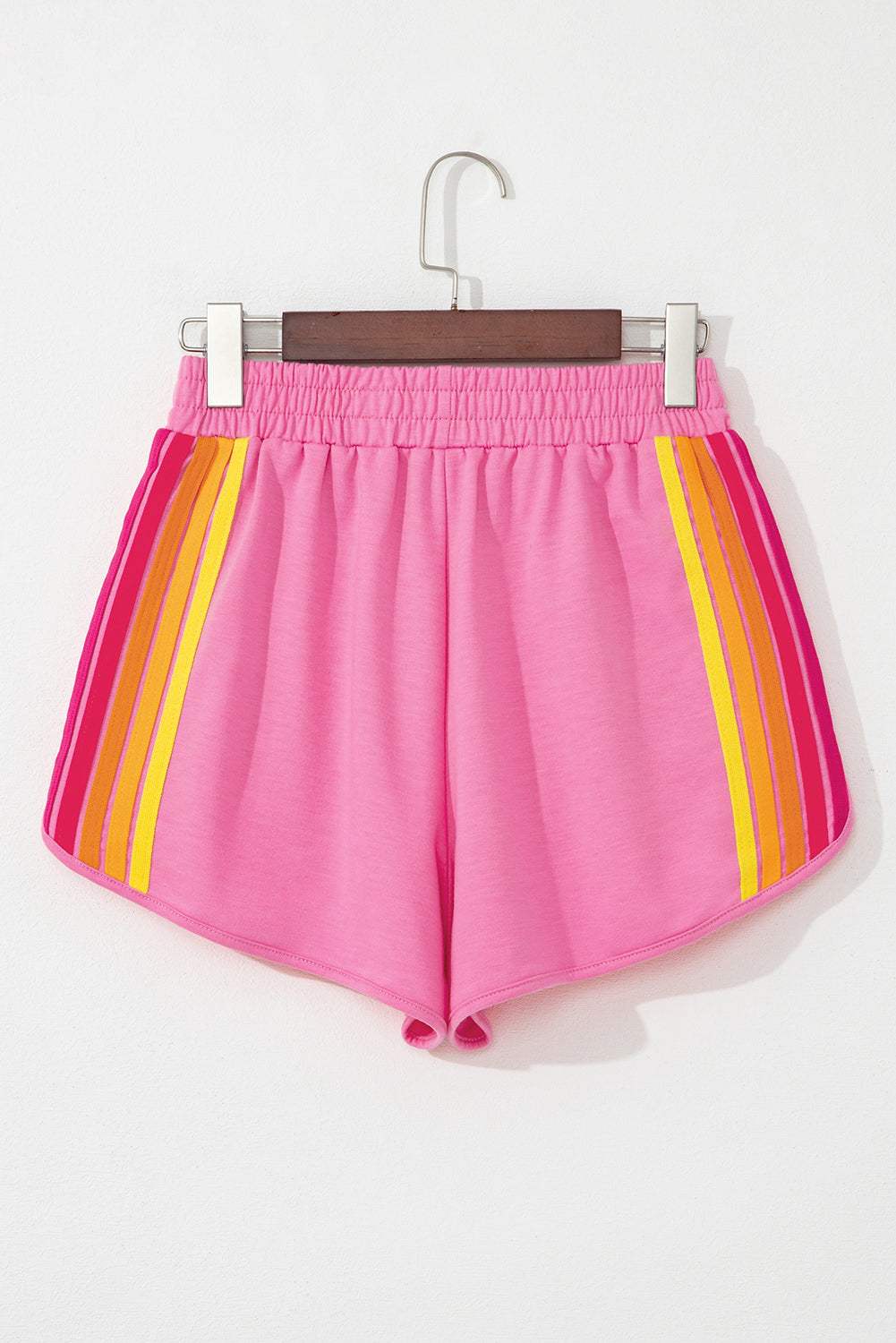 Colorblock Stripe Elastic Waist Shorts
