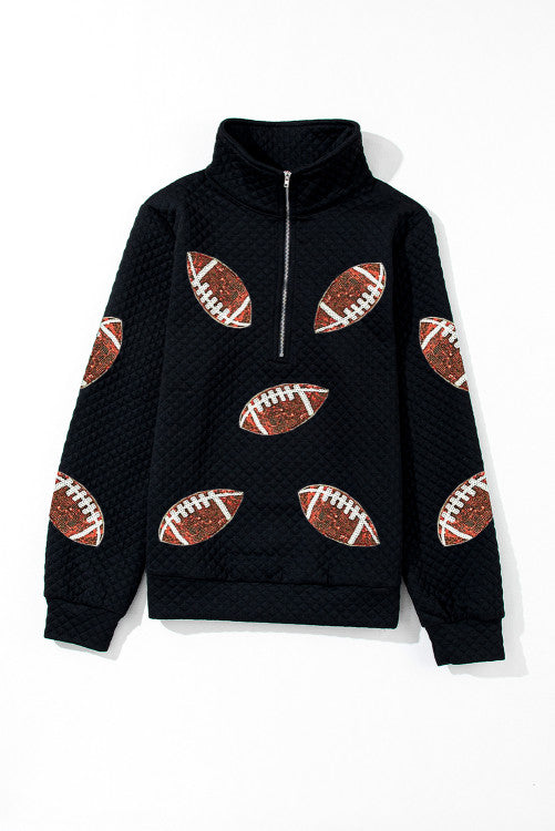 Sequin Football Quarter Zip