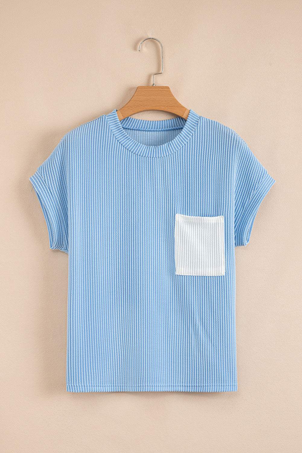 Colorblock Corded Chest Pocket T-Shirt