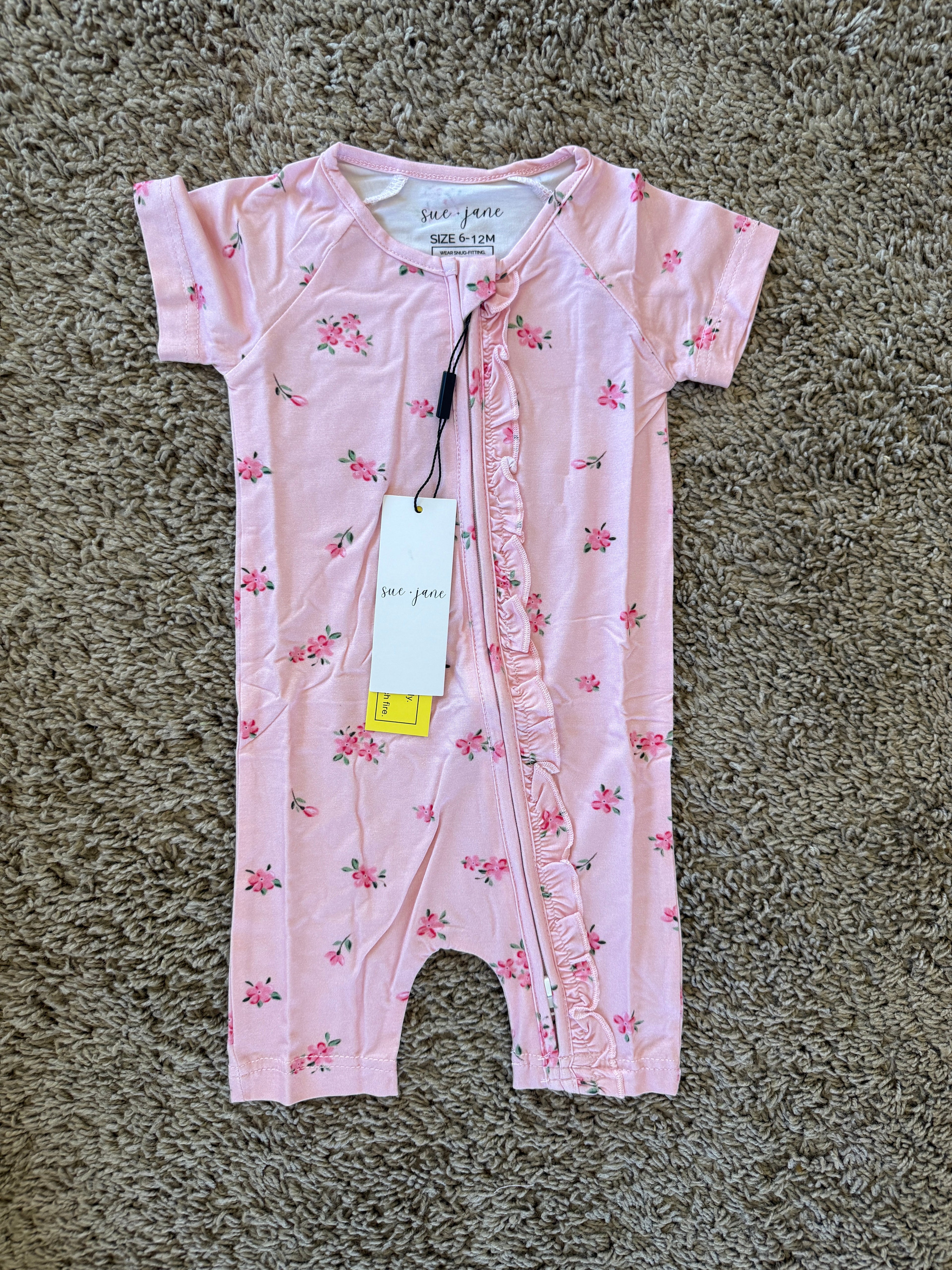 Dainty Floral Ruffle Bamboo Shorty