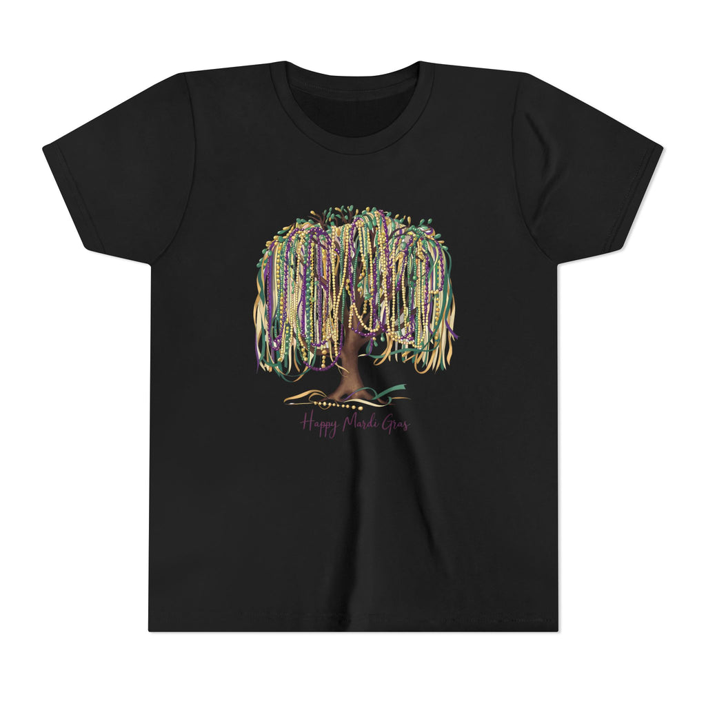 Happy Mardi Gras Youth Short Sleeve Tee, Colorful Festival Shirt for Kids, Celebration T-Shirt, Perfect for Parades, Kids Party Wear