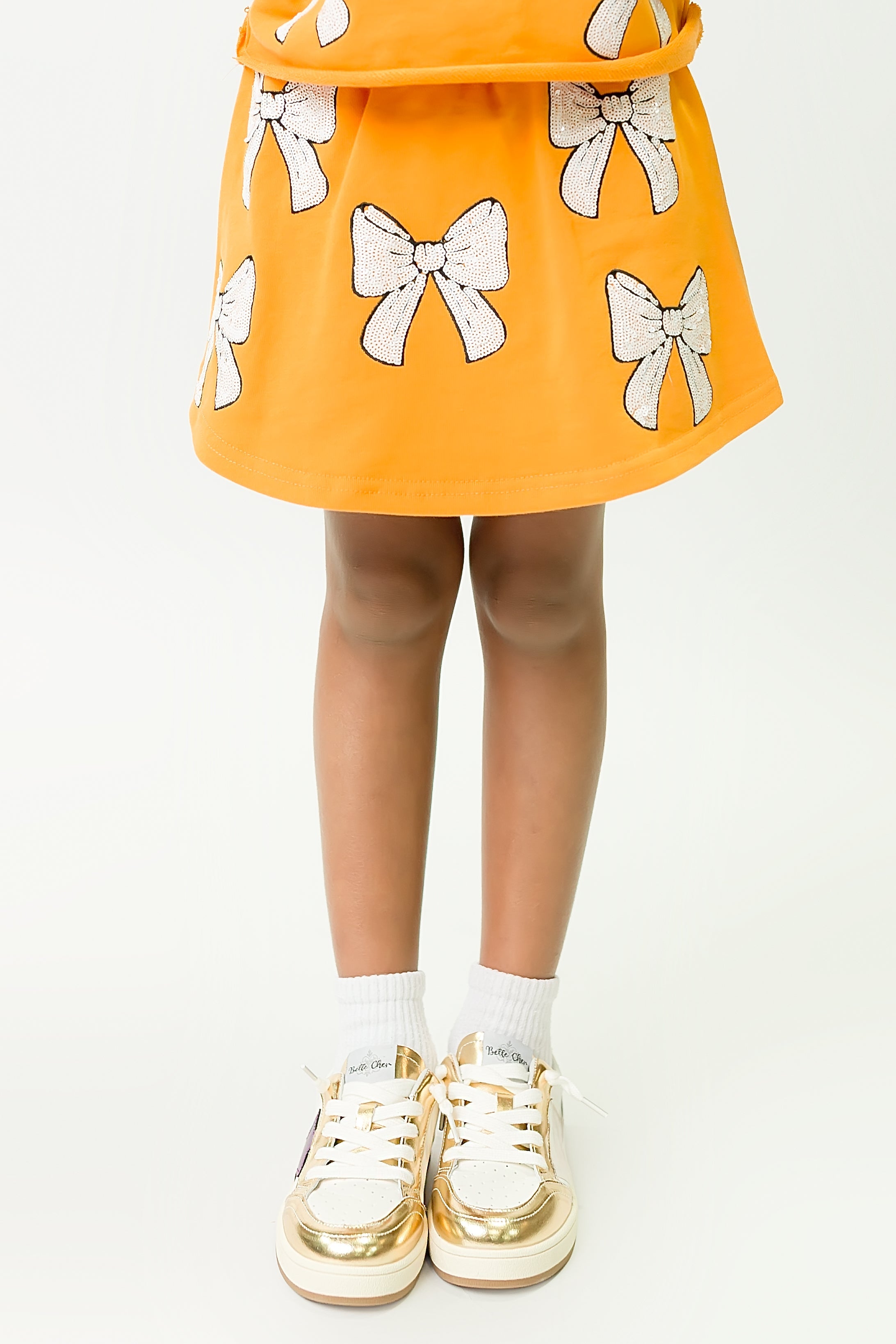 Orange and White Bows Skort