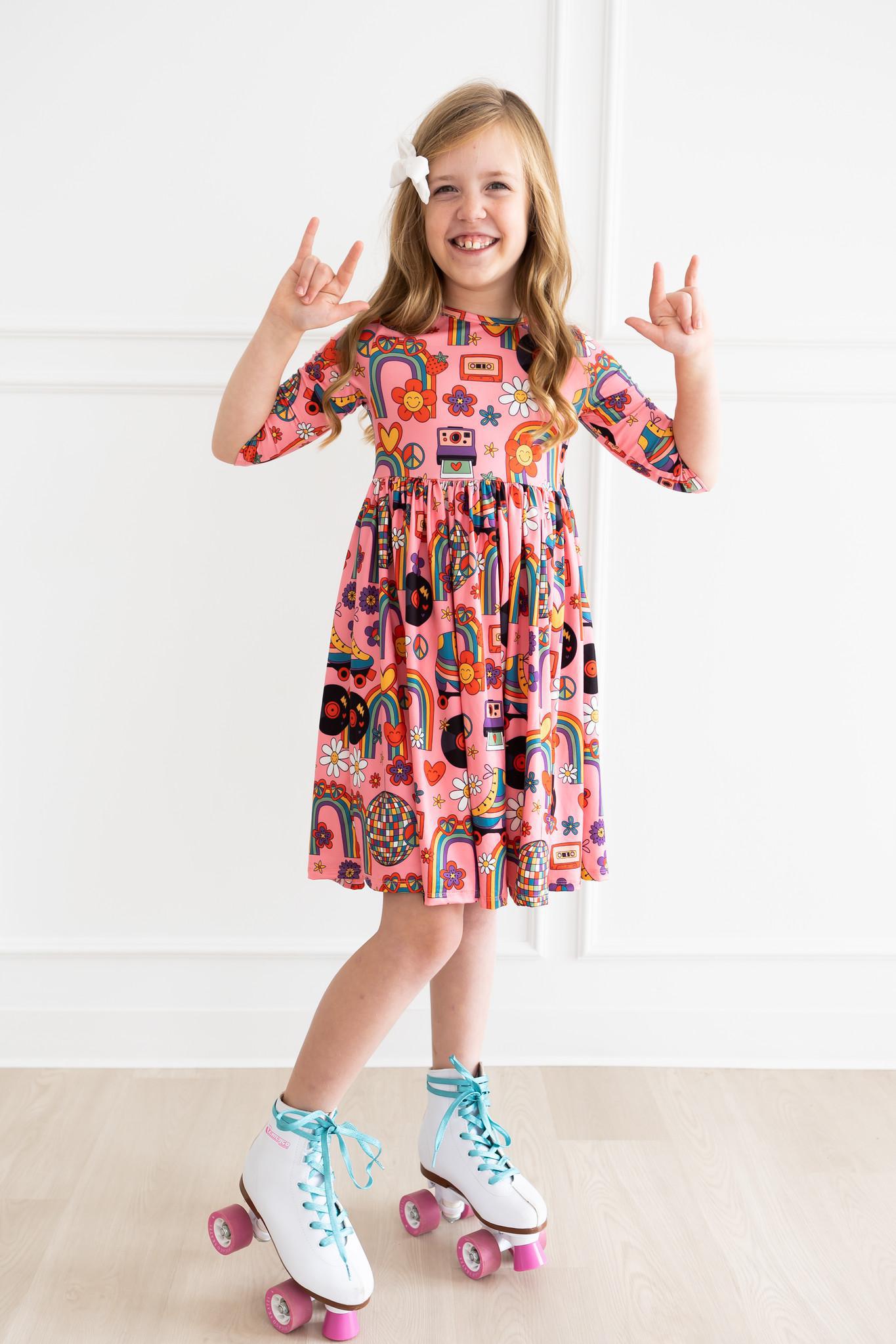 SALE Put Your Records On Twirl Dress