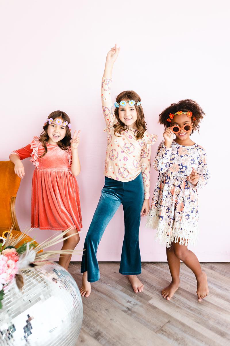 SALE Flower Child L/S Ruffle Tee