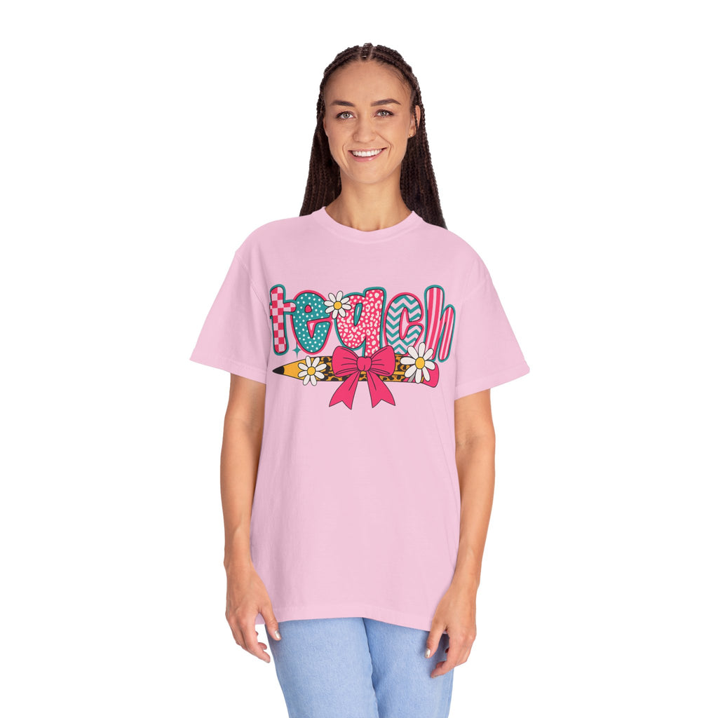 Coquette Pink and Blue Garment-Dyed T-shirt