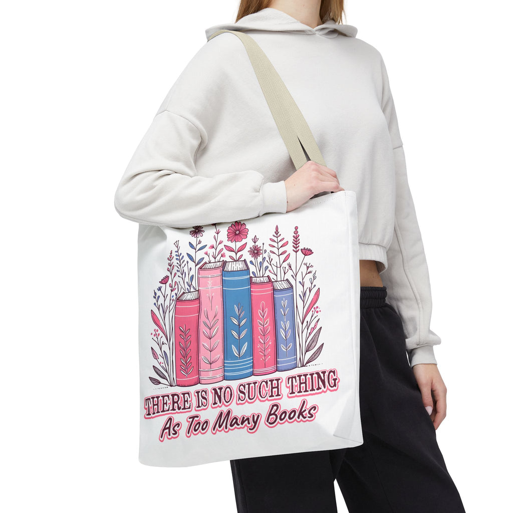 Whimsical Book Lover Tote Bag, Literary Gift, Bookish Accessories, Library Tote, Floral Books Design