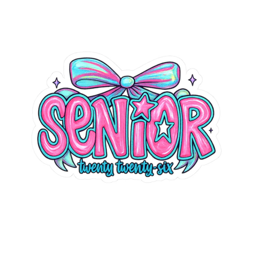 Senior Year Kiss-Cut Stickers, Fun Graduation Stickers, High School Senior Decor, Laptop Stickers, College Bound Celebrations, Class of 2026