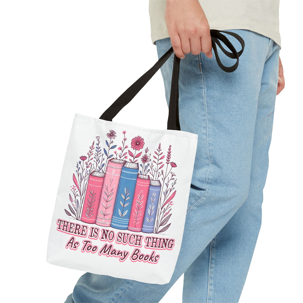 Whimsical Book Lover Tote Bag, Literary Gift, Bookish Accessories, Library Tote, Floral Books Design