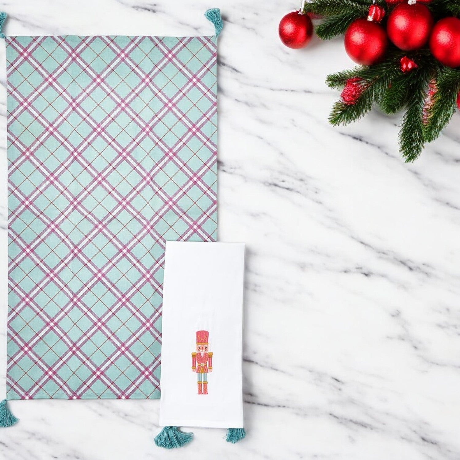 Nutcracker Tea Towel Pink